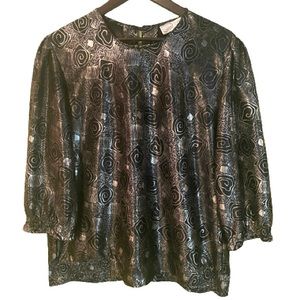 Vintage 90’s silver metallic print top